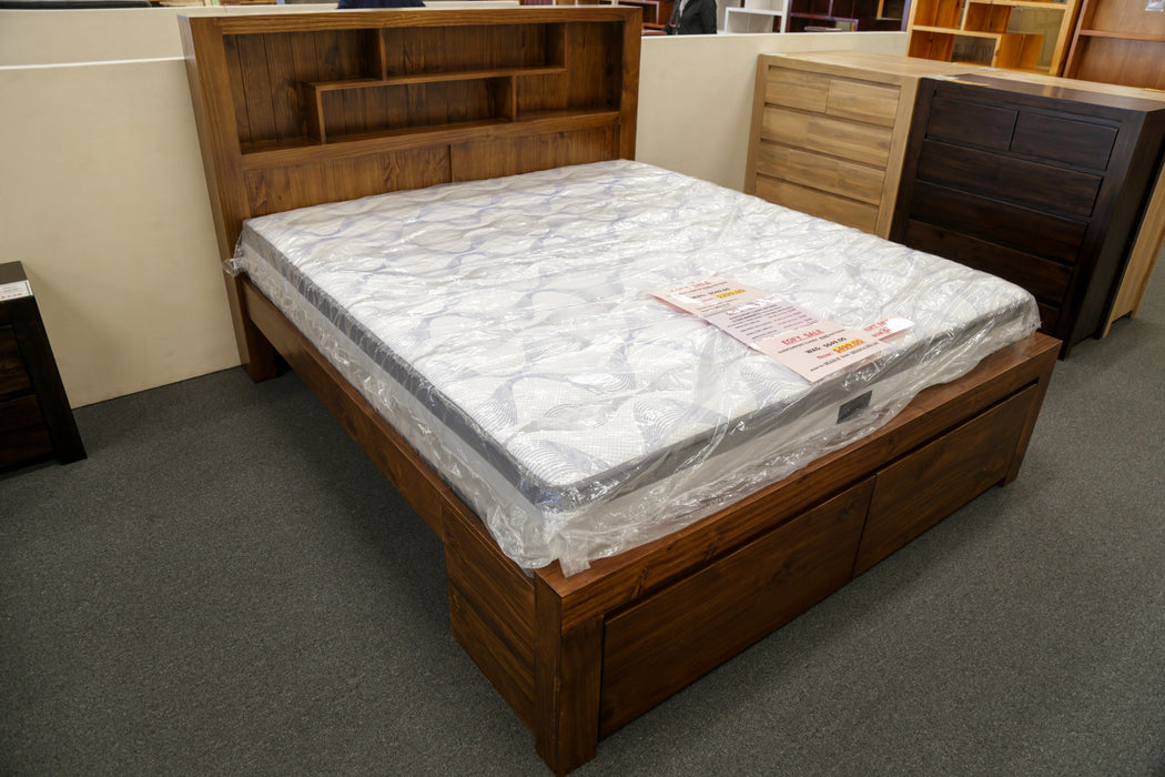 Malaga Queen Bed with 2 Bedend Drawers