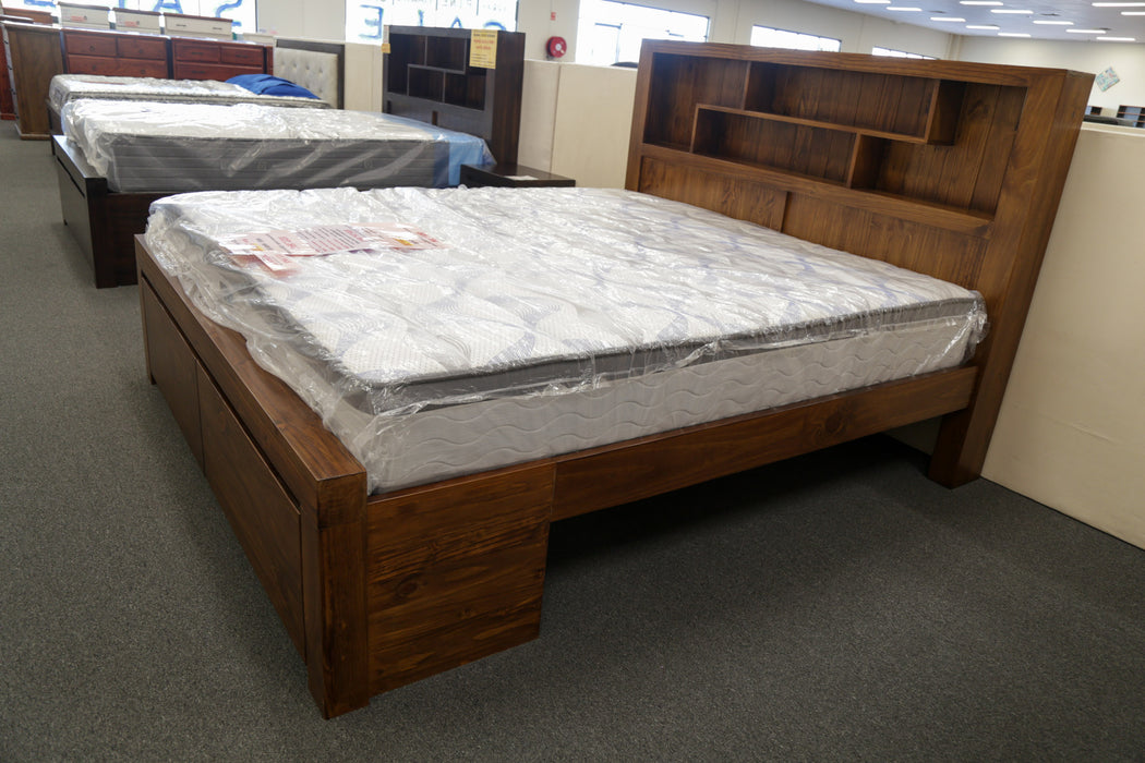 Malaga Queen Bed with 2 Bedend Drawers