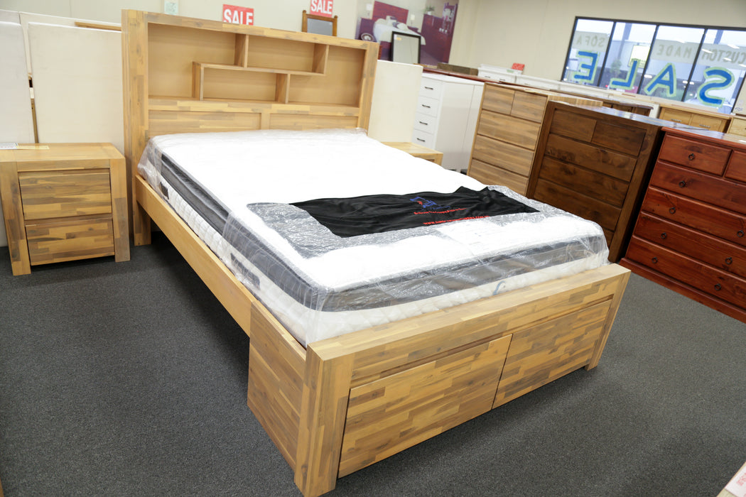 Malaga King Bed with 2 Storage Bedend Drawers