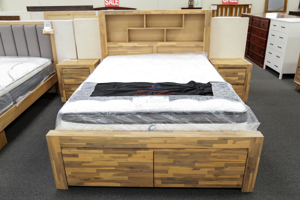 Malaga Queen Bed with 2 Bedend Drawers