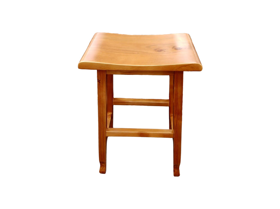 Rectangle Bar Stool with Curved Timber Seat (Clearance)