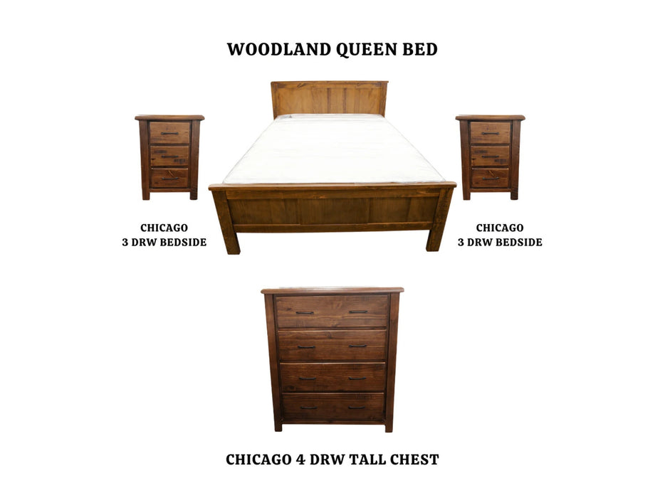 Woodland 4 Piece Queen Bed Package